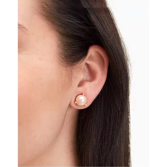 KATE SPADE • Blush Rise And Shine Pearl Stud Rose Gold Earrings - Picture 2 of 4